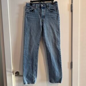 Levi's 501 Straight Leg Denim Jeans Blue Zip Button 5-Pocket Sz 30x32 Women's